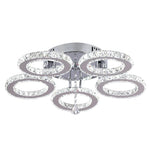 Crystal Flush Mount Chandelier: App Dimmable Rings Shape Ceiling Light