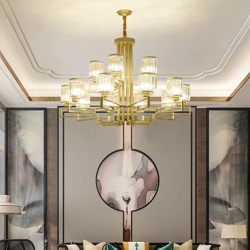 Crystal Chandelier: Modern Luxury Main Light for Livingroom, Hall, and Restaurant