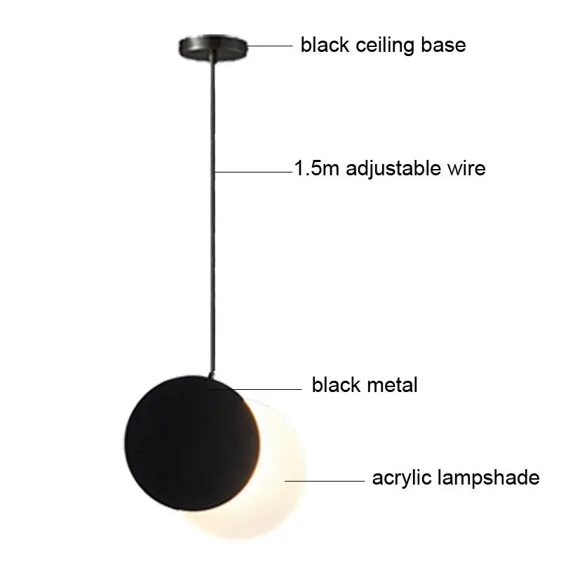 Nordic LED Pendant Light Fixture for Indoor Lighting in Living Room, Kitchen, Dining