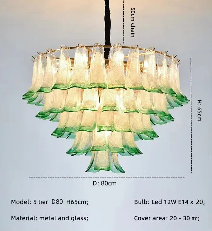 Luxury Green Glass Pendant Lights Metal Round Luminaria Fixture