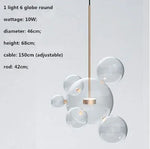Modern Clear Glass Globe LED Pendant Light - Micky Copper Hanging Lamp