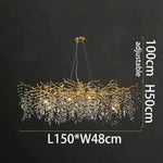 Luxury Crystal Chrome Chandelier Silver Gold LED Tree Branch Chandelier for Living Dining Room