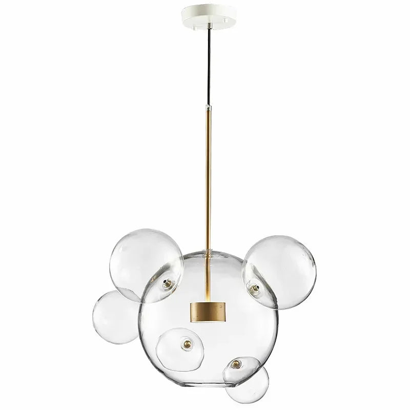 Modern Clear Glass Globe LED Pendant Light - Micky Copper Hanging Lamp
