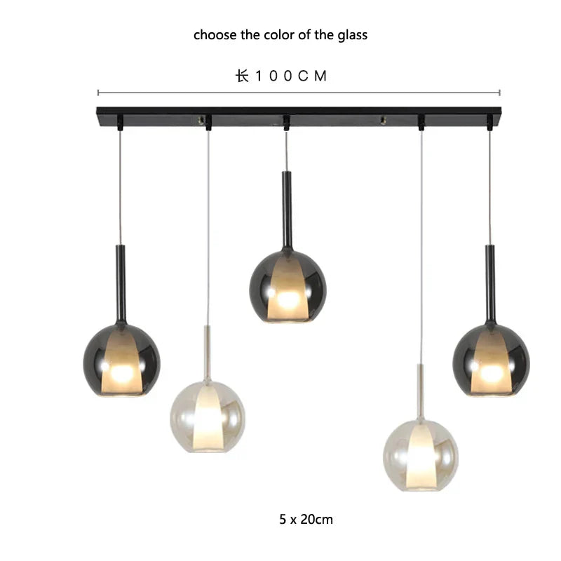 Designer Glass Chandelier Pendant Light for Dining Room Kitchen Loft Home Decor