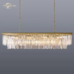 LED Rectangular Crystal Chandelier for Dining Living Kitchen Island