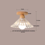LED Ceiling Lamp Modern Style Wood Glass Luminaria