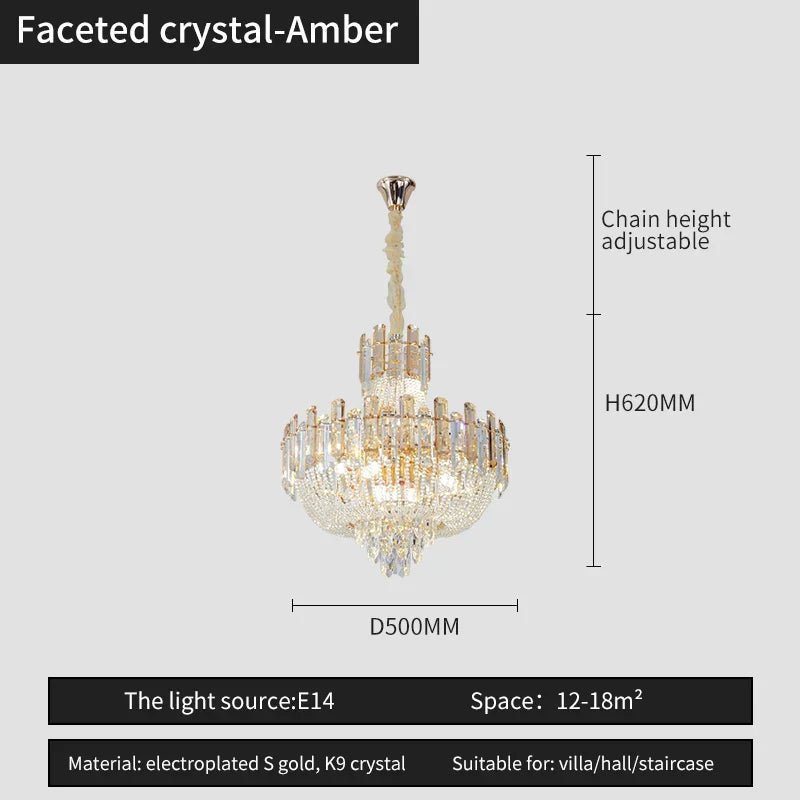 French Bead Chain Crystal Chandelier for Luxury Spaces