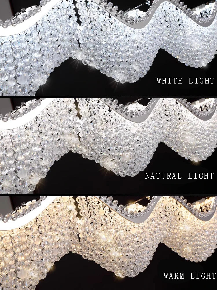 Crystal Bead Chandelier LED Lights for Modern Luxury Home Decor & Bedroom