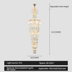 Crystal European Long Chandelier for Elegant Living Room Décor