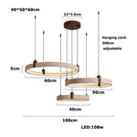 Stone Ring LED Chandelier Pendant Light for Living Room