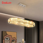 Crystal Oval Design LED Chandelier: Modern Large Pendant Light for Living Room & Bedroom