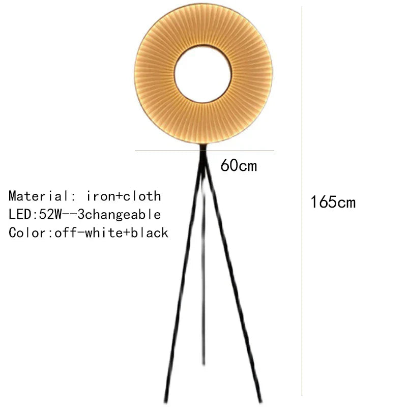 Dix Iris Pendant Light Fabric Round Ring Aesthetics Art Decor Light