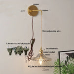 White Glass LED Wall Lamp with Pull Chain Switch, Modern Nordic Design