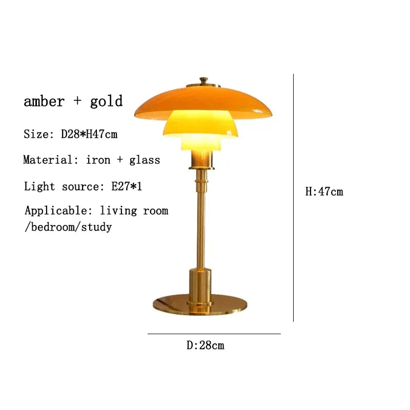 Nordic PH3 Glass LED Table Lamp - Modern Bedroom Study Decoration