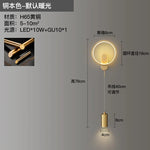 LED Moon Wall Light American Style Bedroom Decor Copper Wall Lamp