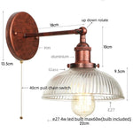 Silver Rural LED Wall Sconce Clear Glass Industrial Art Loft Stair Light