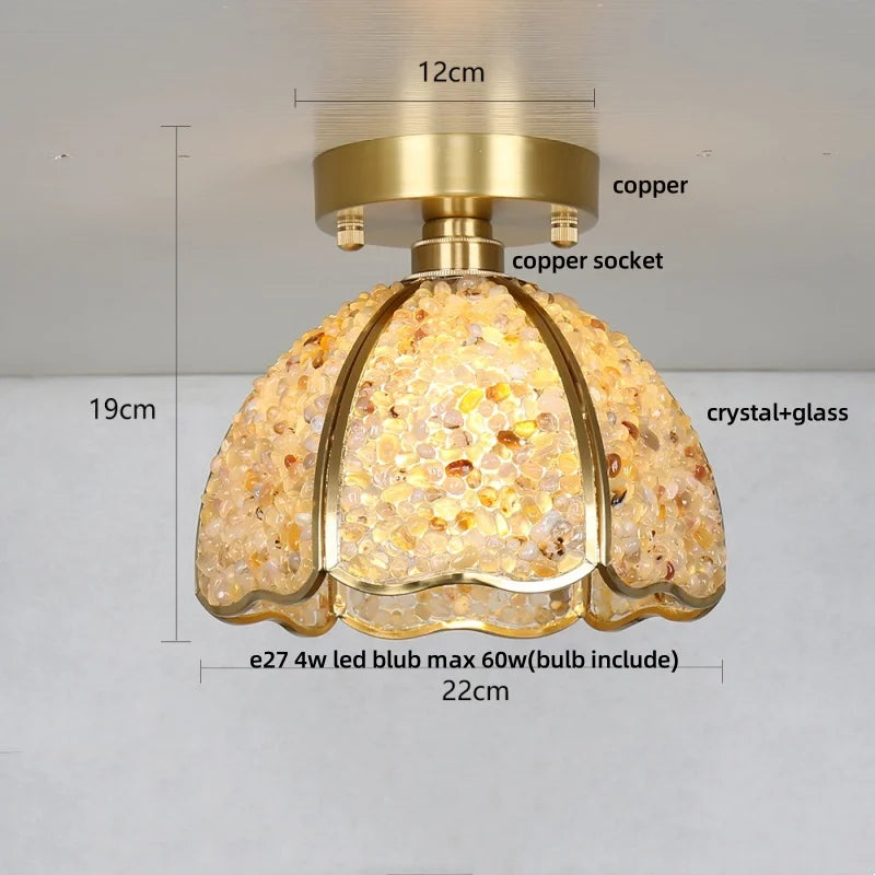 Column Glass Crystal Ceiling Light for Nordic Modern Home Decor