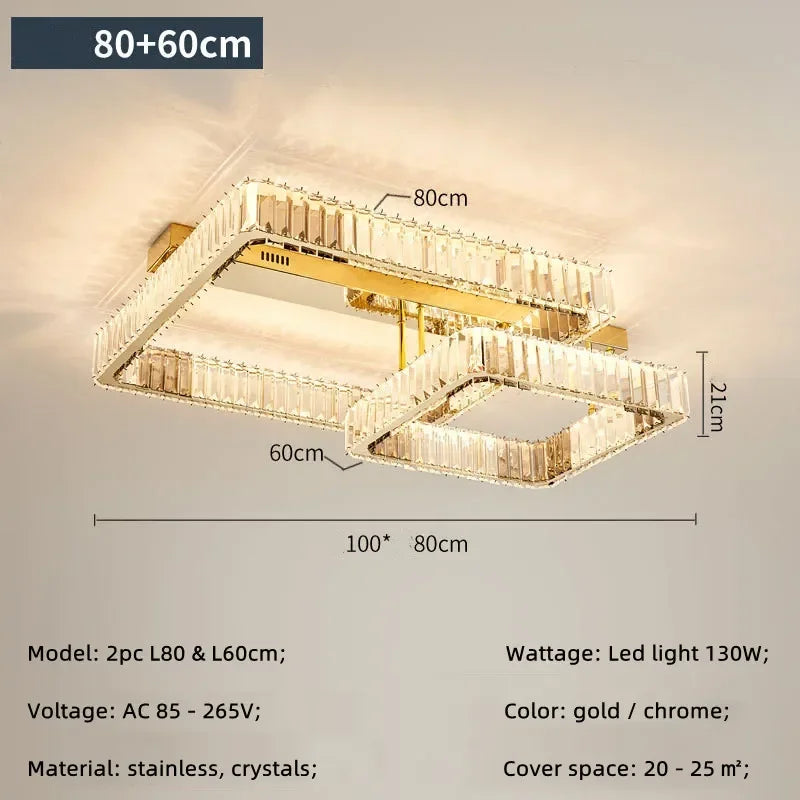 Crystal Dimmable Ceiling Light - Luxury Living Room Bedroom Lamp