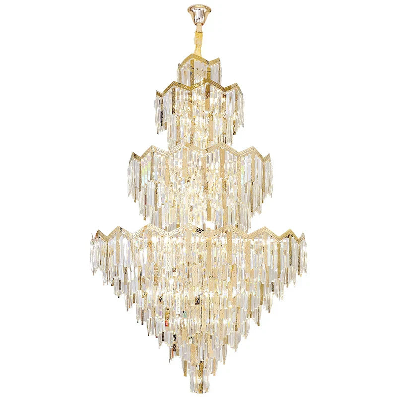 Crystal Chandelier | Modern Luxury Duplex Building Chandelier for Villa and Hotel