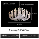 Glass Chandelier LED Hanging Light for Living Room Bedroom Dining Room - 2024 Collection.