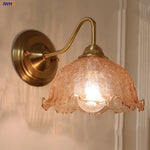 Amber Glass Wall Sconce Vintage Loft LED Vanity Light Fixture