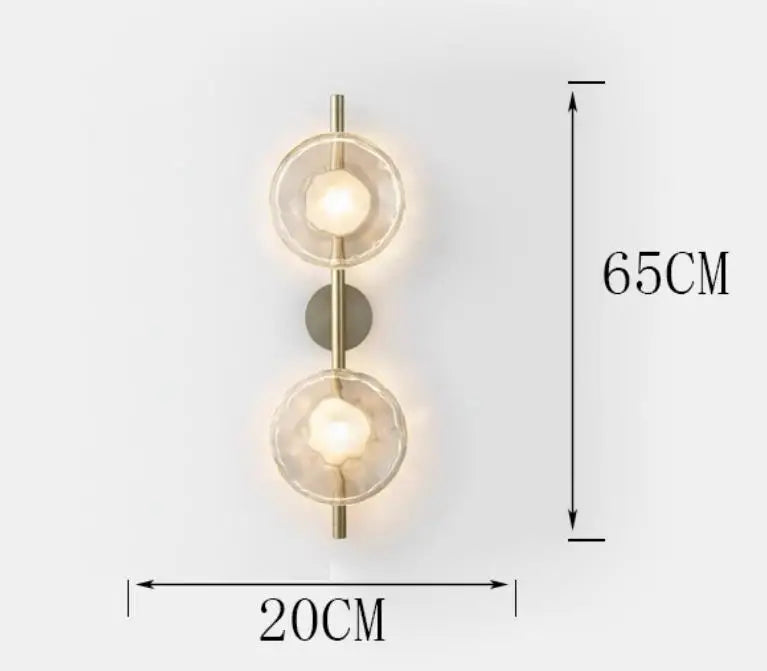LED Glass Wall Sconce for Living Room Background Lighting