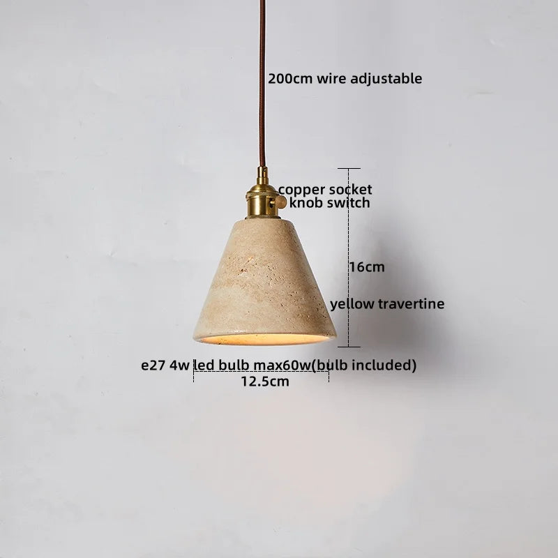 Yellow Cave Stone LED Pendant Lamp Modern Hanging Light Fixtures