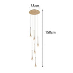 Nordic Home Decor Stair Chandelier Living Dining Pendant Ceiling Light by Afralia™
