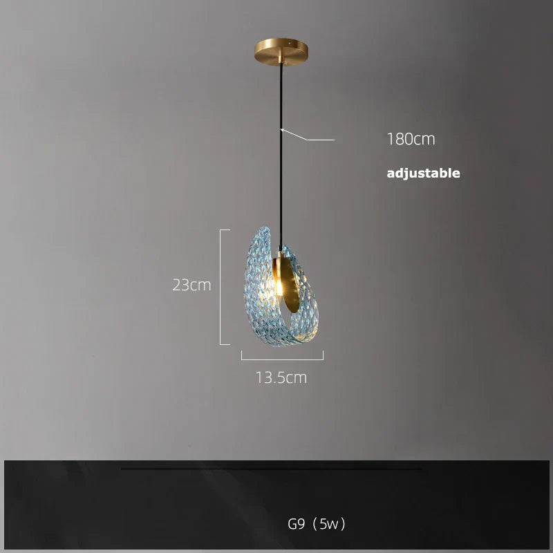 Blue Queen Crystal Glass LED Ceiling Chandelier - Elegant Lighting Fixture for Living Room