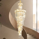 Crystal Spiral Chandelier Duplex for Modern Spaces