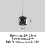 Glass Pendant Light: Nordic LED Hanging Lamp for Dining Room, Bedroom, Modern Decor
