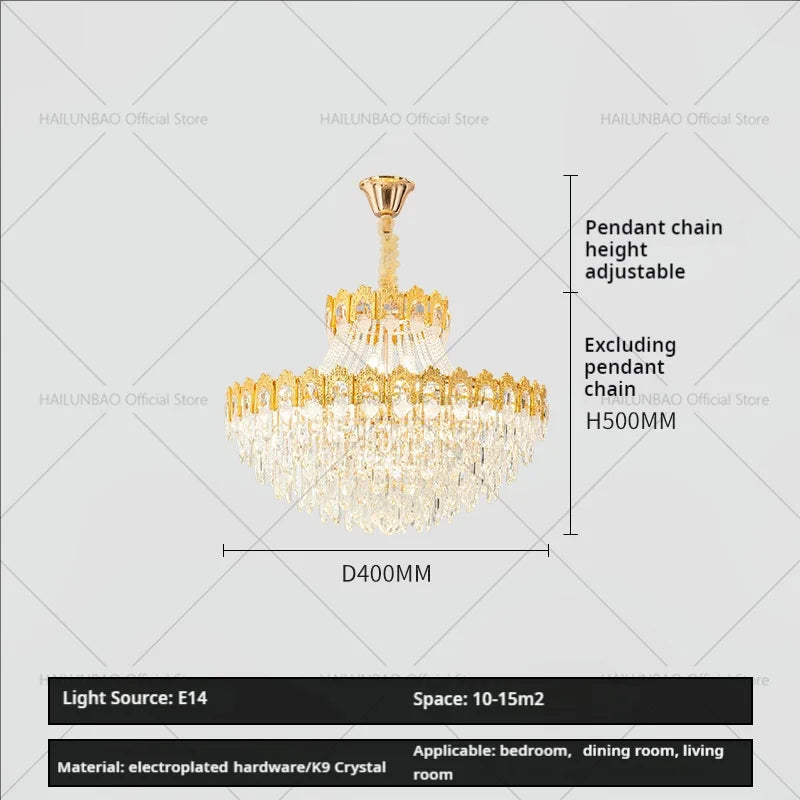 Luxury Crystal Chandelier: Elegant Lighting Solution for Living Room, Lobby, and Restaurant