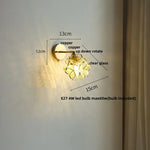 Butterfly Glass Wall Light: Up Down Rotate LED Fixture for Bedroom Living Room