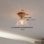 White Ceramic LED Ceiling Lamp Wood Ash Nordic Modern Copper Light