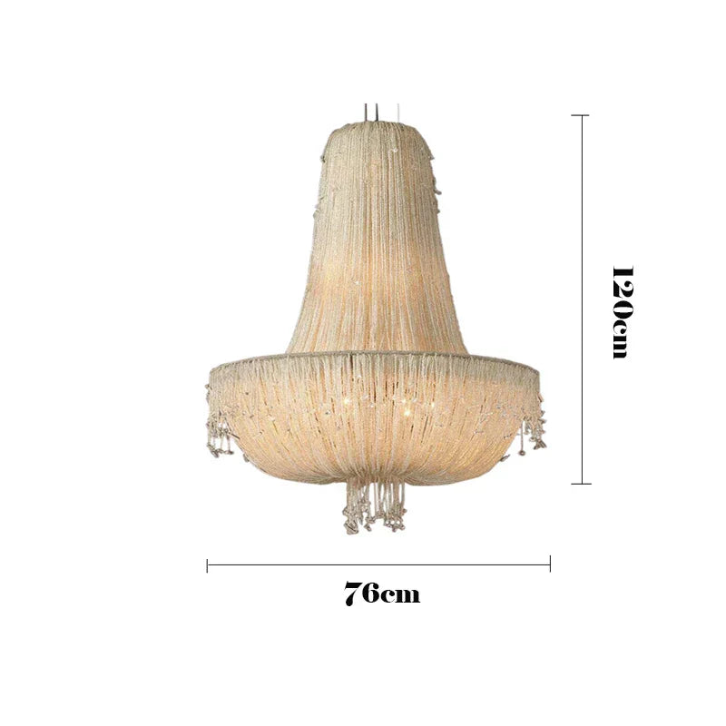 Tassel Crystal Pendant Chandelier for Luxury Living Room Villa Bedroom