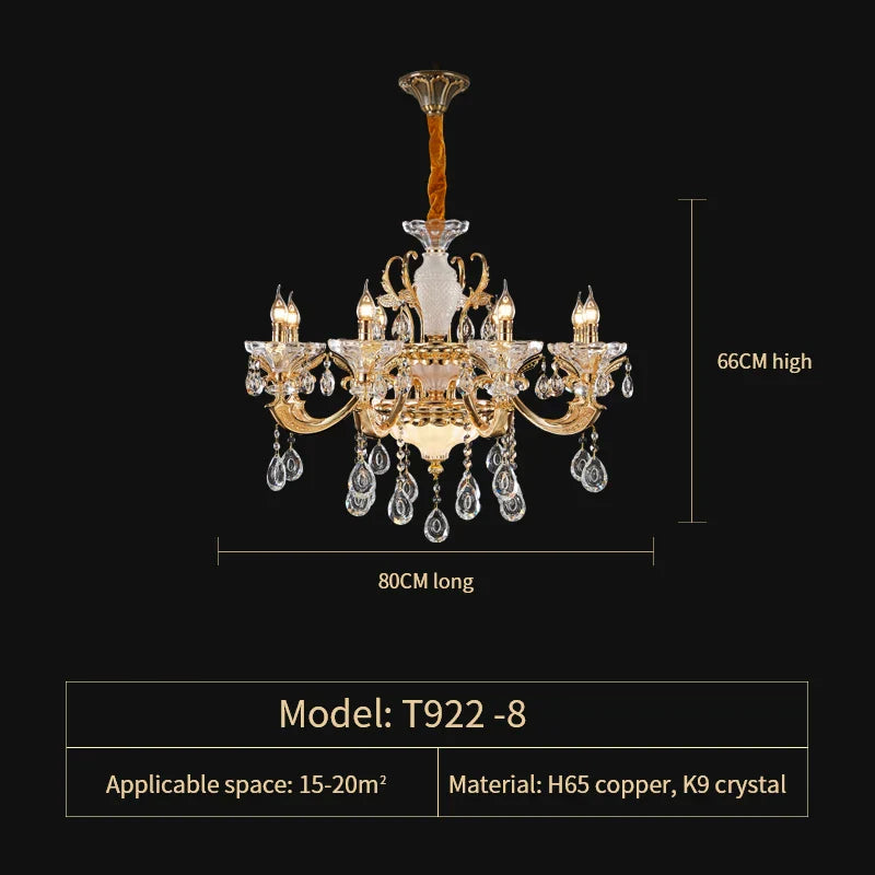 Elegant Crystal Chandelier for Living Room, Dining Room, and Bedroom