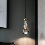 Glass Water Droplet Pendant Lights - Modern LED Chandeliers for Bedroom, Bathroom & Home