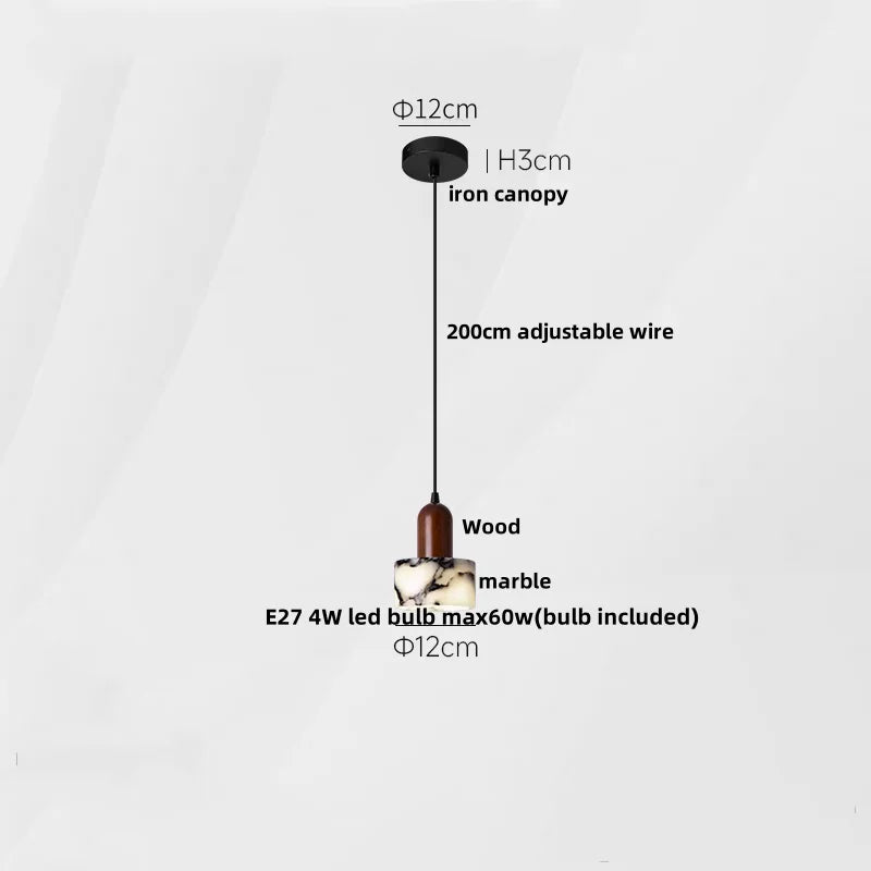 Afralia™ LED Pendant Light Fixture Modern Luxury Stone Hanging Lamp