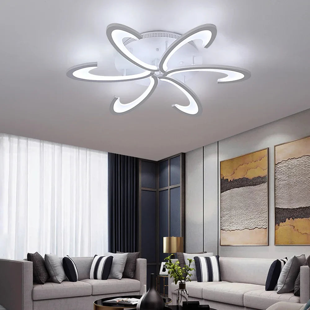 Modern Acrylic LED Chandelier Ceiling Light Fixture with RC Dimming – Indoor Plafon Lamp