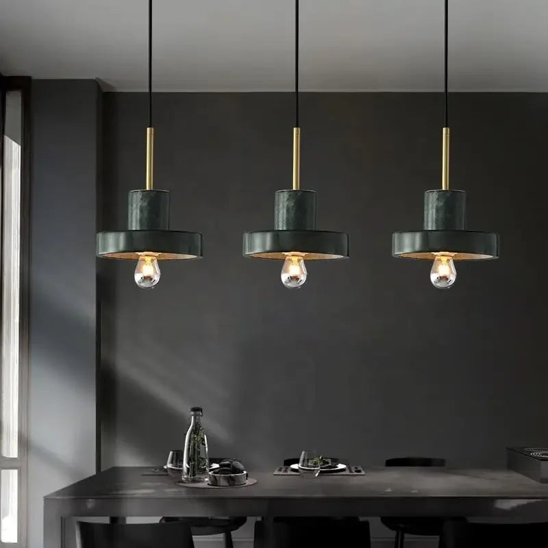 Marble Pendant Light: Modern Bar Fixture Hanging Chandelier