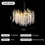 Grape Crystal Chandelier Silver Gold LED Tree Branch Luxury Lighting