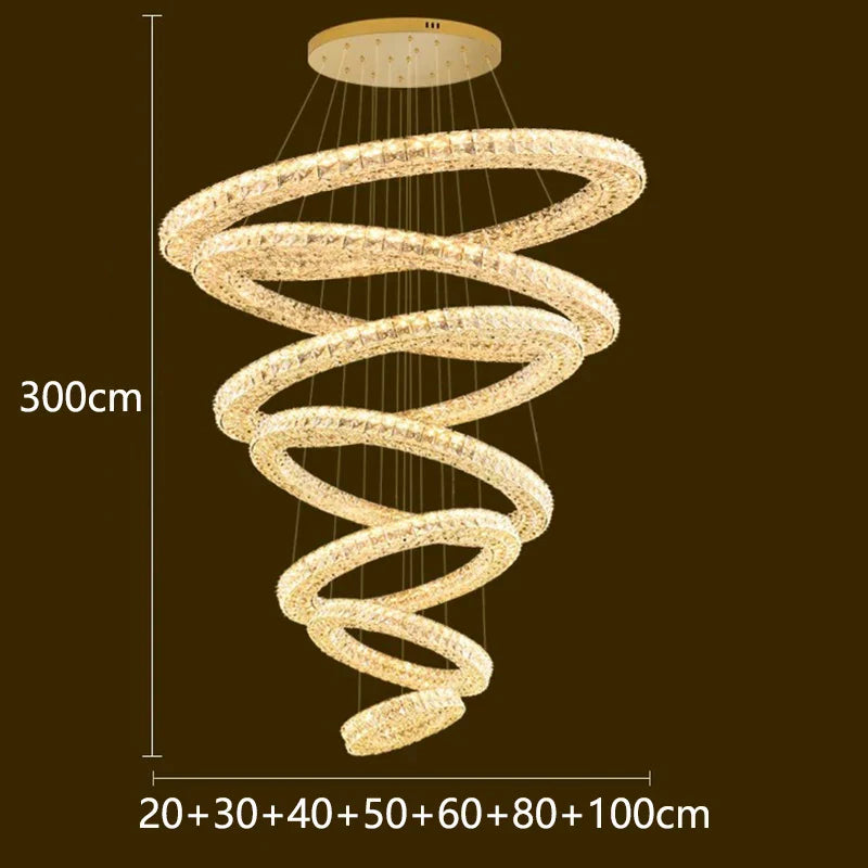 Luxury Crystal Chandelier Pendant Light for Living Room, Staircase & Ceiling.
