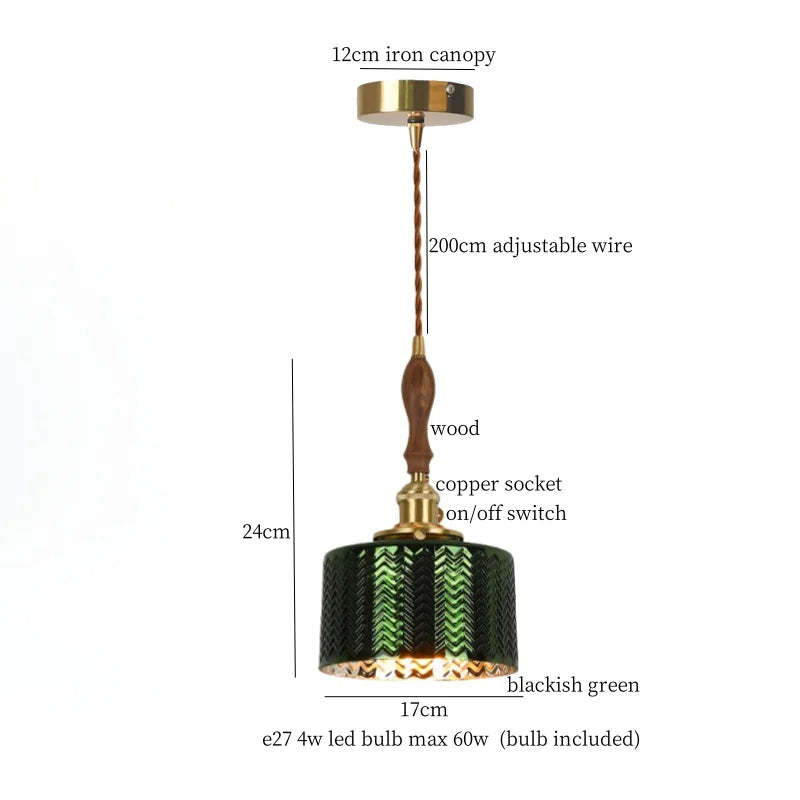 Afralia™ Nordic Glass Copper Pendant Light - LED Hanging Fixture for Bar, Loft, Bedroom, Kitchen