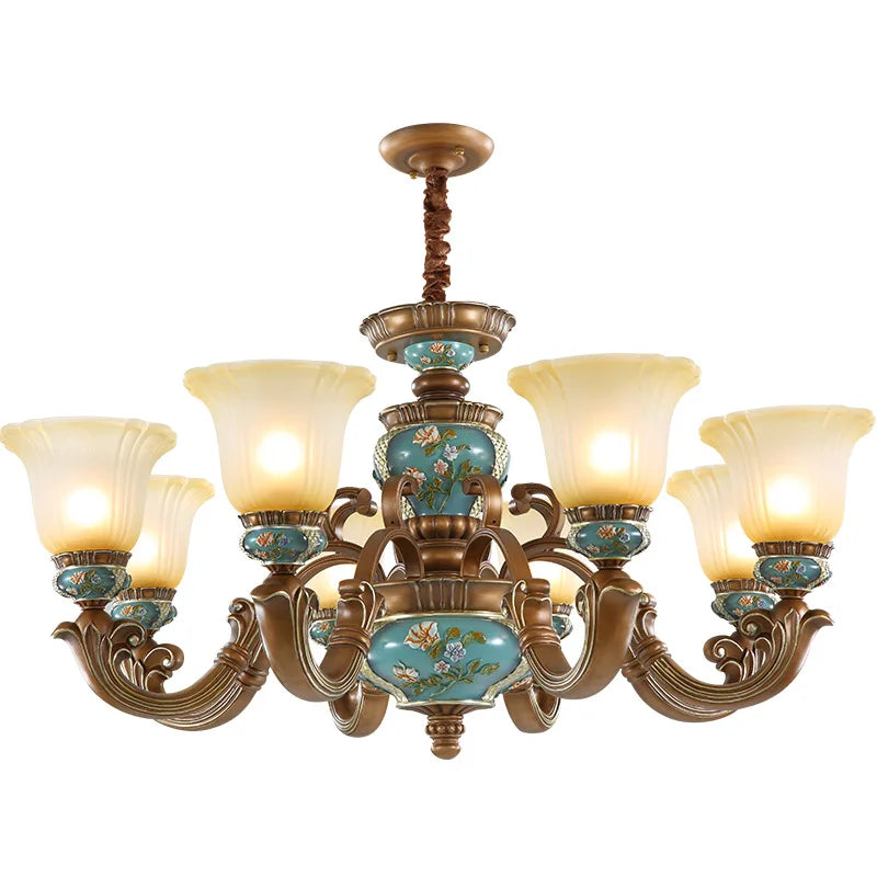 Classical Resin Chandelier for Luxurious Living Room, Dining Room, and Bedroom Lighting