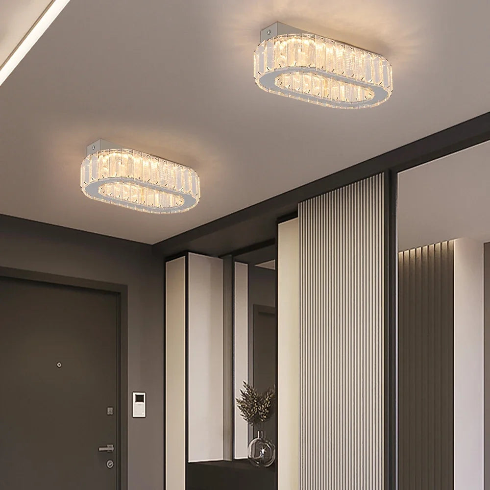 Oval Crystal LED Wall Chandelier Ceiling Lamp - Modern Home Decor
