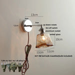 LED Glass Wall Light Fixture Modern Rotate Bedside Lamp Wandlamp