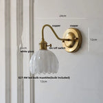 Glass Copper Knob Switch LED Wall Sconce - Modern Nordic Design
