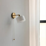 Modern White Glass Wall Sconce LED Lamp Rotates Up Down for Bathroom Stair Mirror