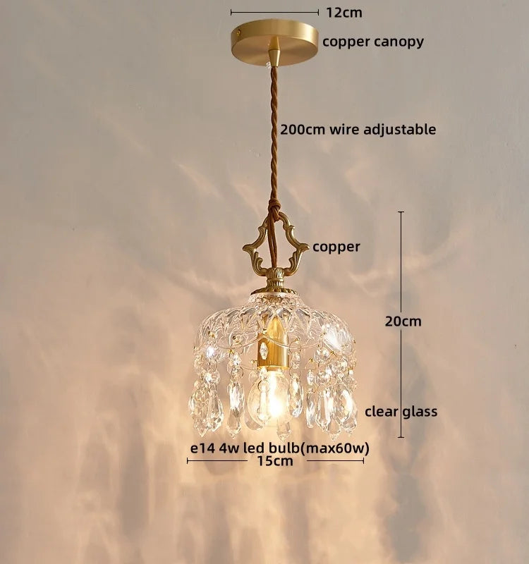 Crystal Glass LED Wall Sconce - Luxury French Stair Light for Home Decor