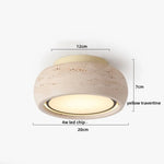 LED Yellow Travertine Flush Mount Ceiling Light Fixtures
